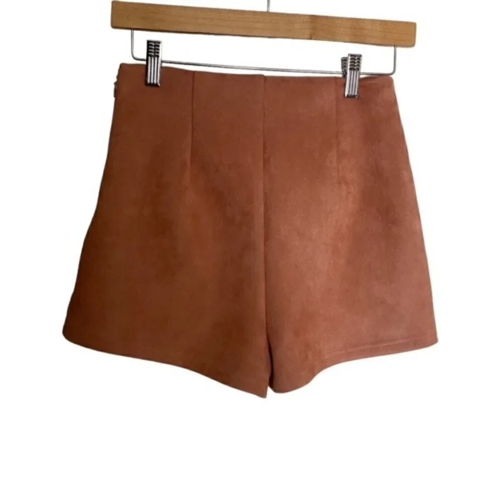 About Us Faux Suede Wrap Skort XSmall